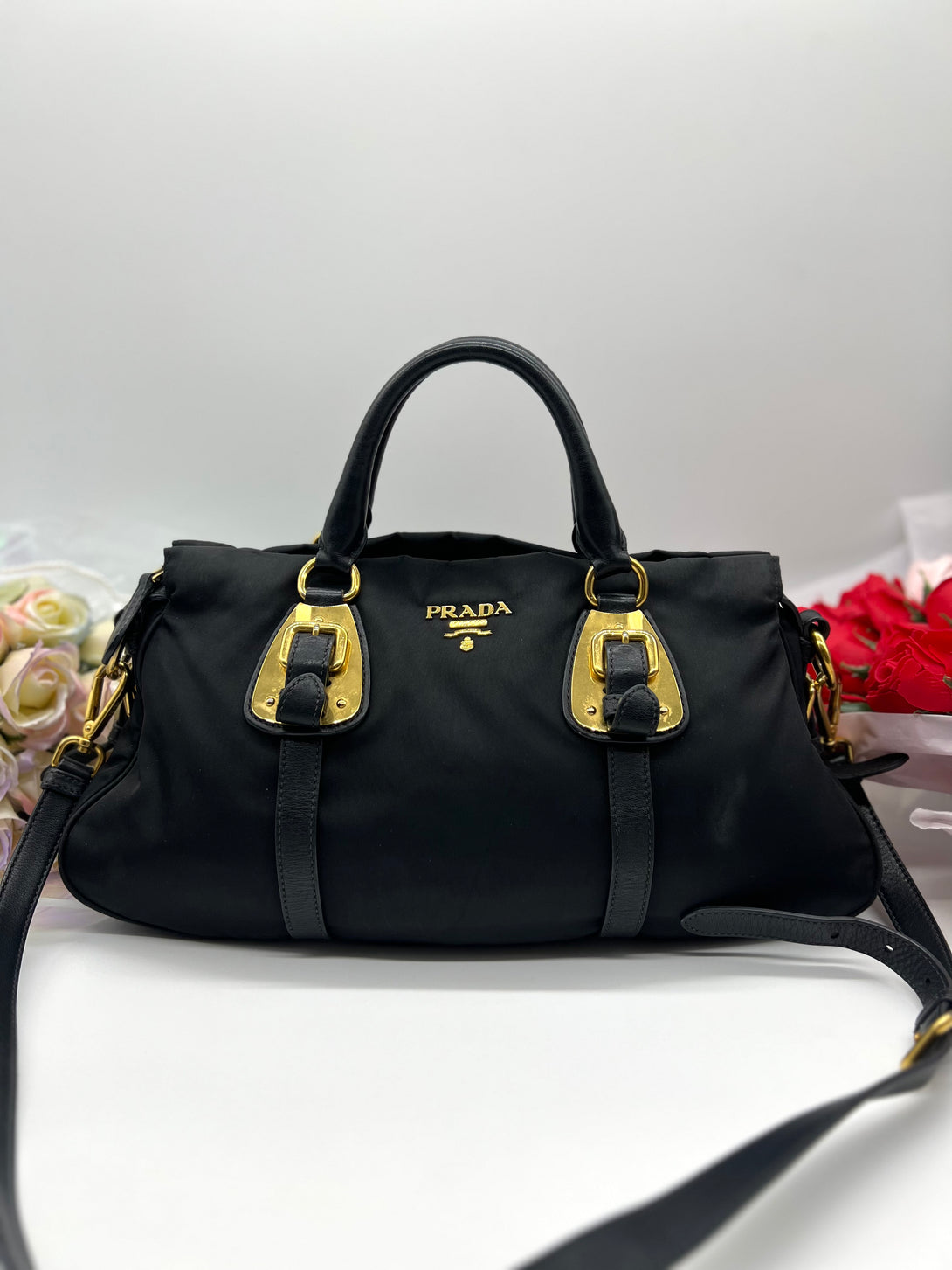 Prada Black Tessuto Satchel - Reeluxs 