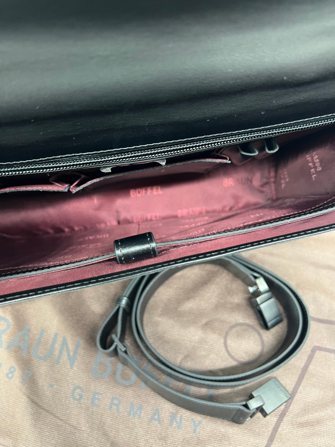 Braun Buffel Black Color Briefcase Bag (not LV/Cartier/Mont Blanc)