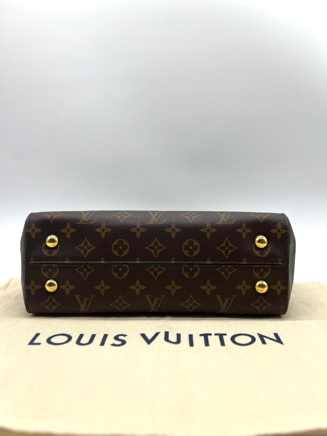 LOUIS VUITTON Cluny Top Handle Bag Monogram Canvas MM Brown - Reeluxs 