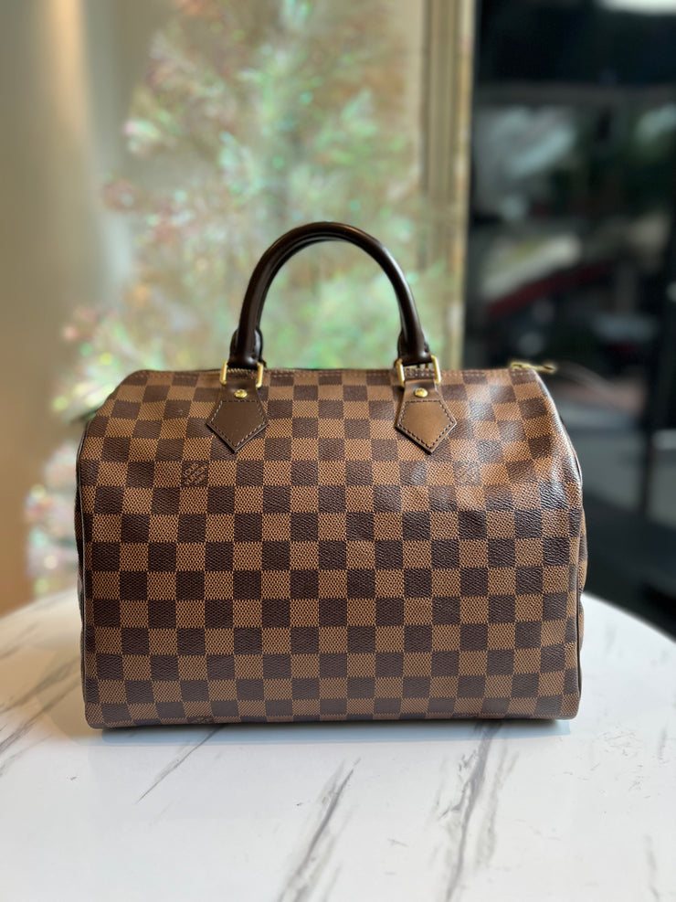 Louis Vuitton Speedy 30 Damier Ebene Canvas Handbag