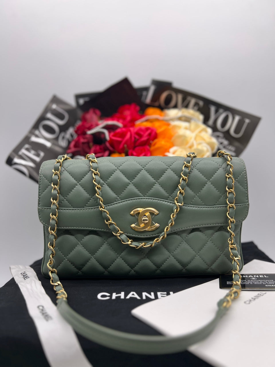 Chanel Green Quilted Lambskin Coco Vintage Flap Bag, 2017 - Reeluxs 