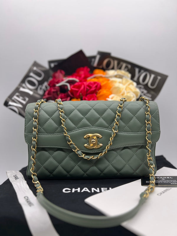 Chanel Green Quilted Lambskin Coco Vintage Flap Bag, 2017 - Reeluxs 