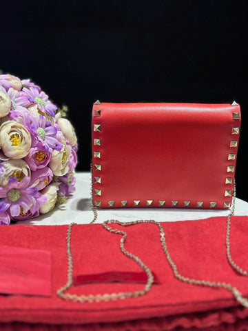 Valentino Garavani Red Sling Mini Bag - Reeluxs 