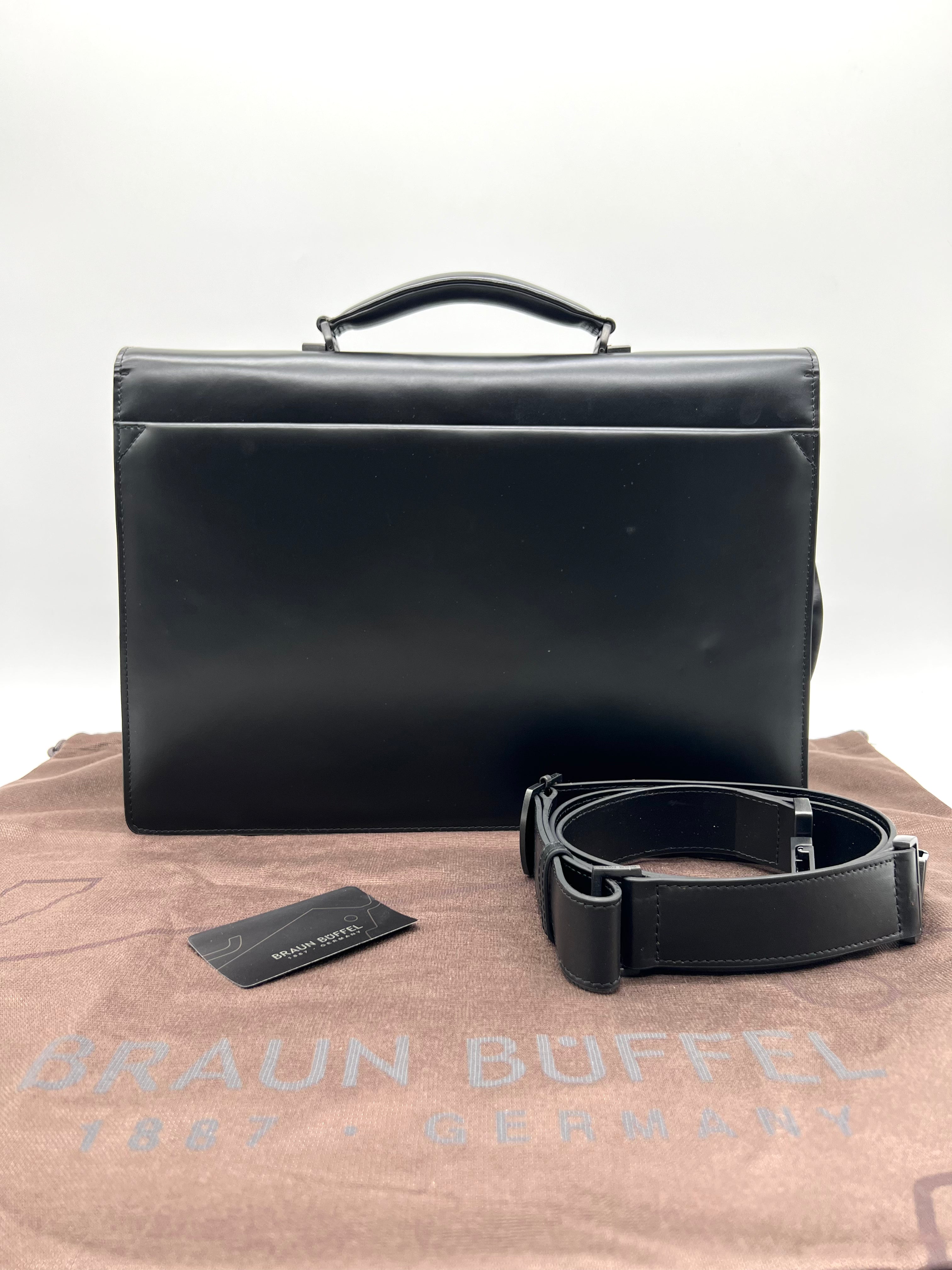 Braun Buffel Black Color Briefcase Bag (not LV/Cartier/Mont Blanc) - Reeluxs 