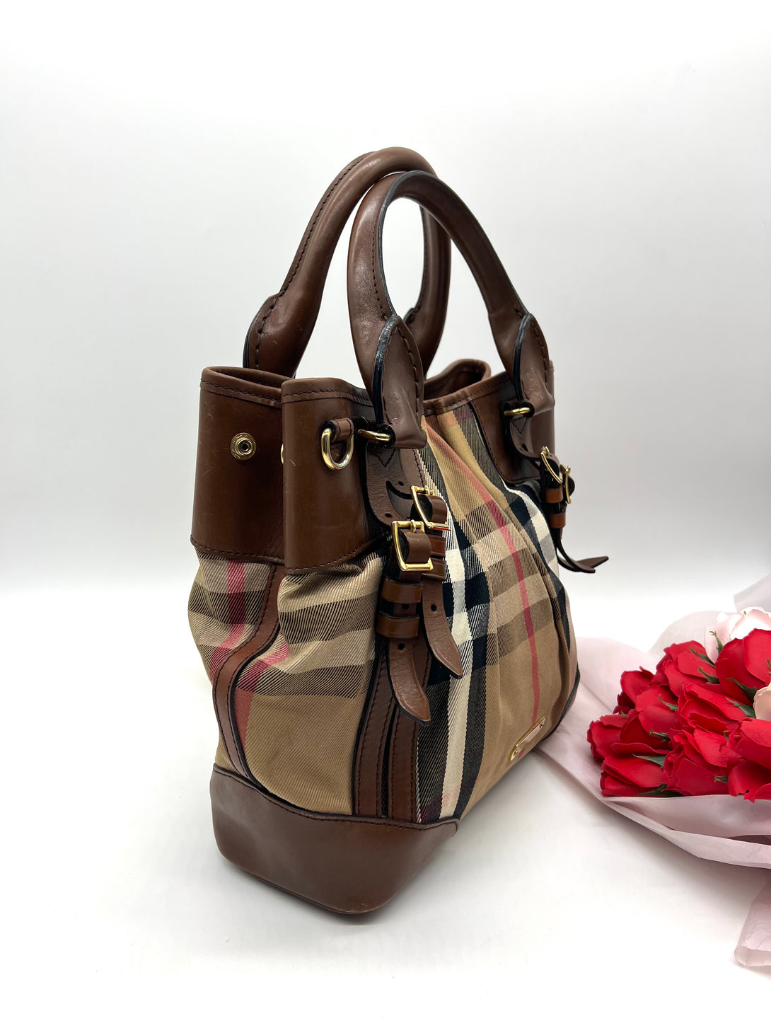 Burberry Brown House Check Canvas and Leather - Reeluxs 