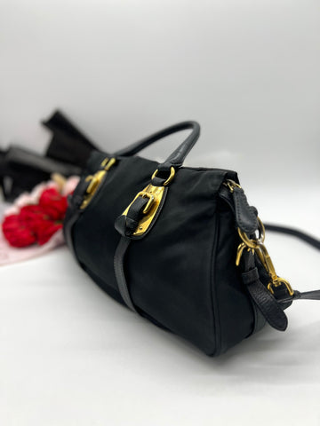 Prada Black Tessuto Satchel - Reeluxs 