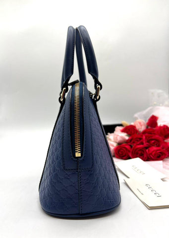 GUCCI Micro Guccissima Blue Handbag and Shoulder Bag - Reeluxs 