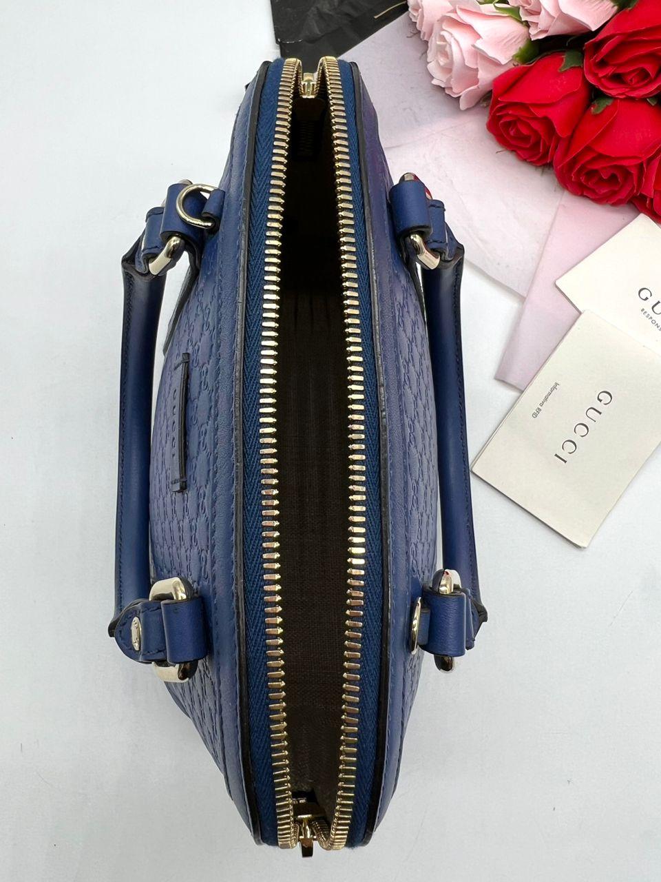 GUCCI Micro Guccissima Blue Handbag and Shoulder Bag - Reeluxs 