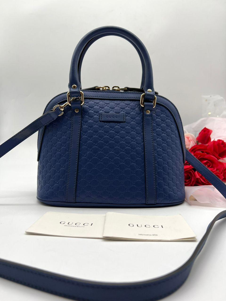 GUCCI Micro Guccissima Blue Handbag and Shoulder Bag - Reeluxs 