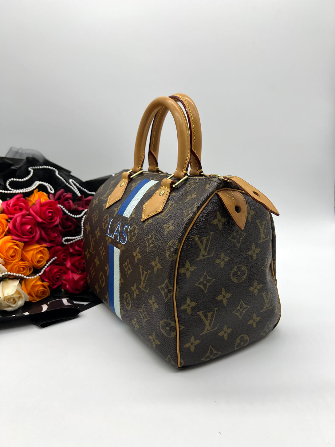 LOUIS VUITTON Monogram Mon Heritage Speedy 30Navy Blue White Limited Edition - Reeluxs 