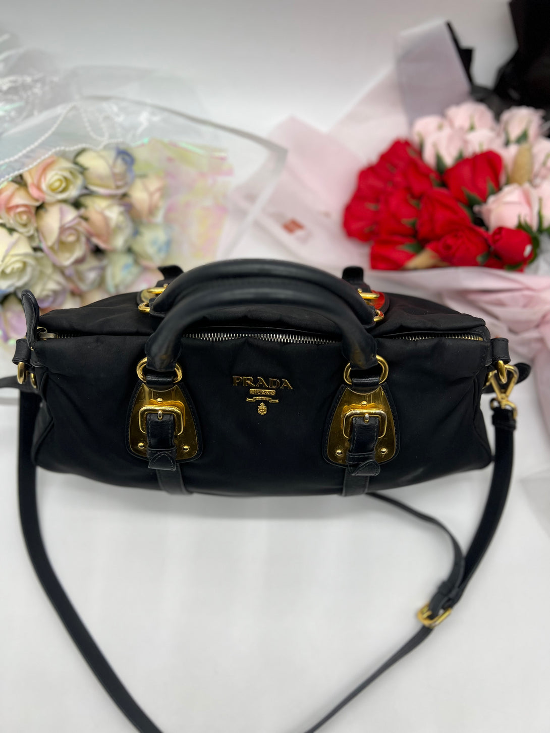 Prada Black Tessuto Satchel - Reeluxs 