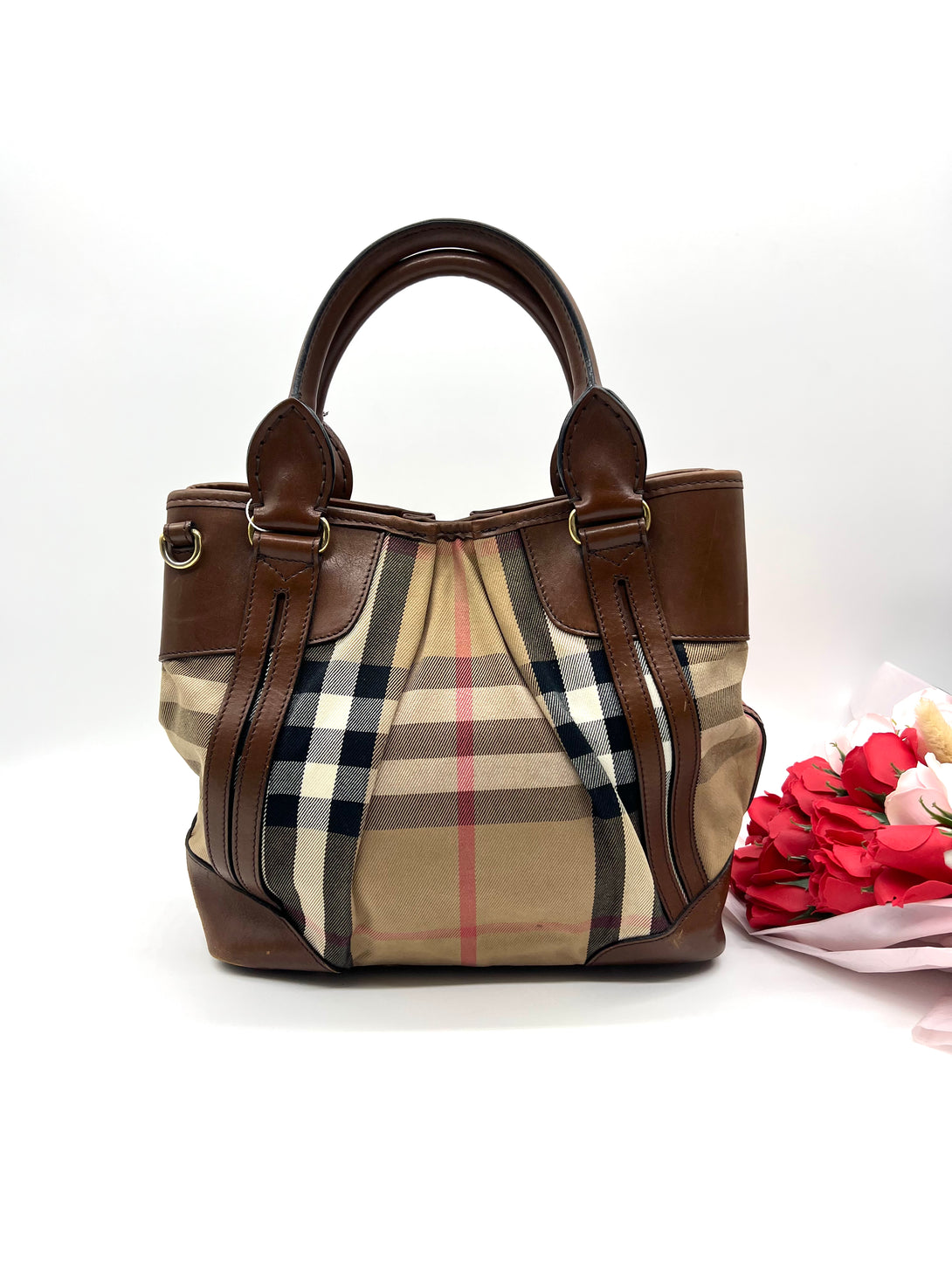 Burberry Brown House Check Canvas and Leather - Reeluxs 