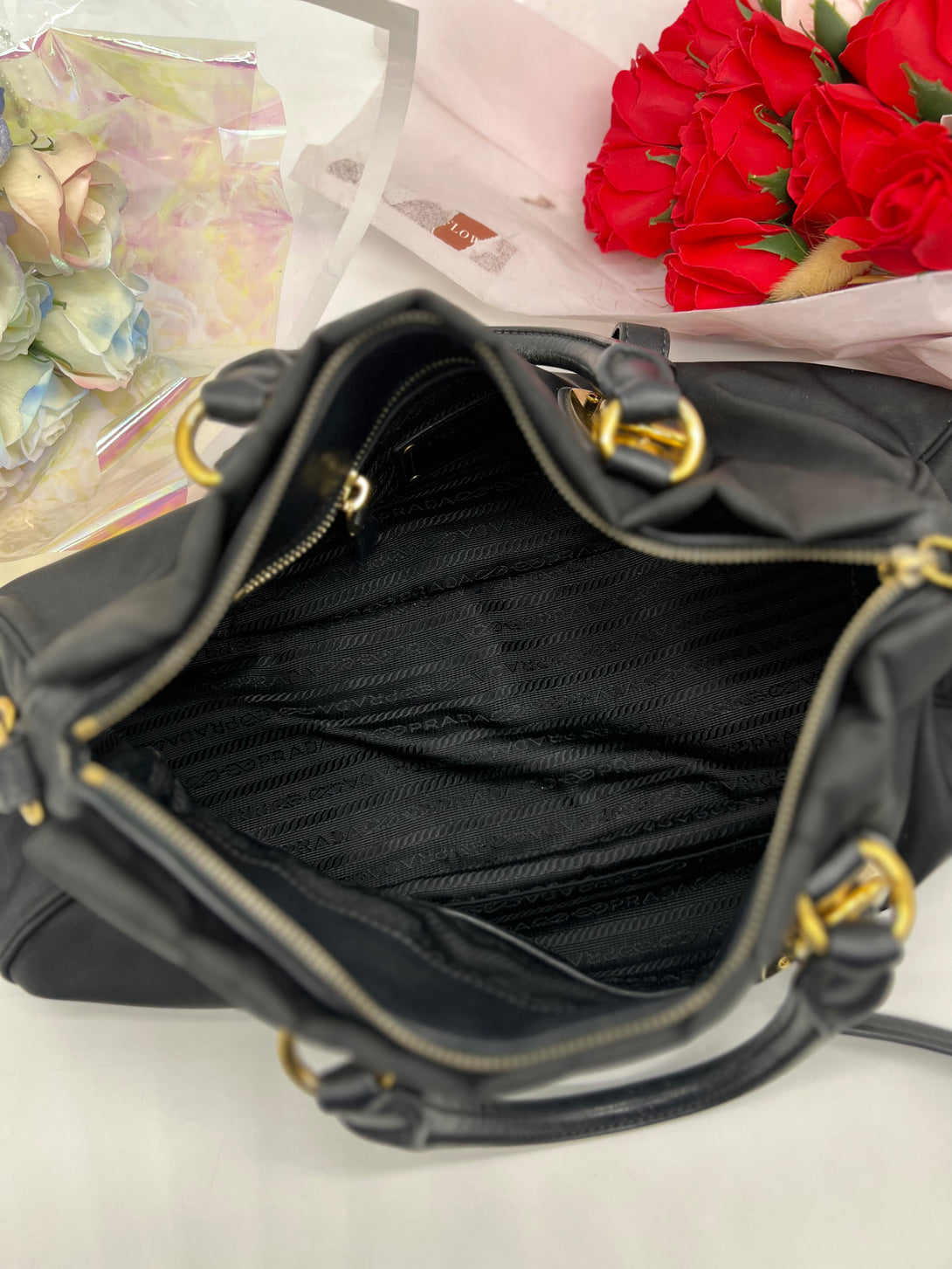 Prada Black Tessuto Satchel - Reeluxs 