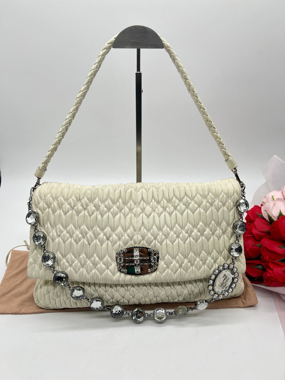 MIUMIU NAPPA CRYSTAL BIANCO - Reeluxs 