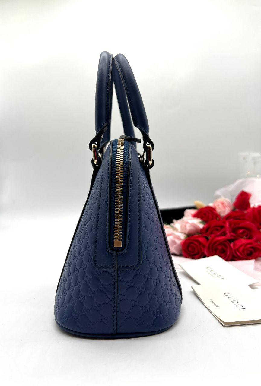 GUCCI Micro Guccissima Blue Handbag and Shoulder Bag - Reeluxs 