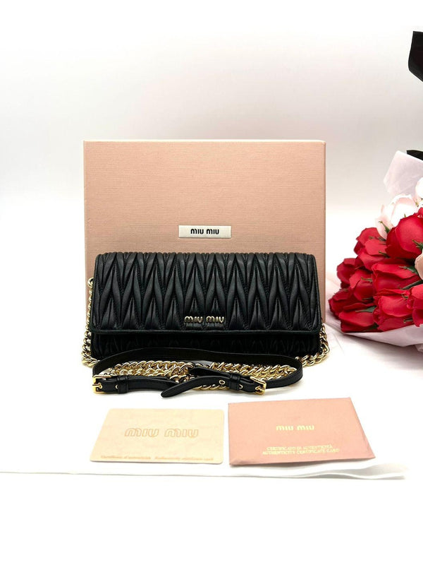 MIU MIU Wallet on chain 5BP290 Matelasse’1 full leather - Reeluxs 