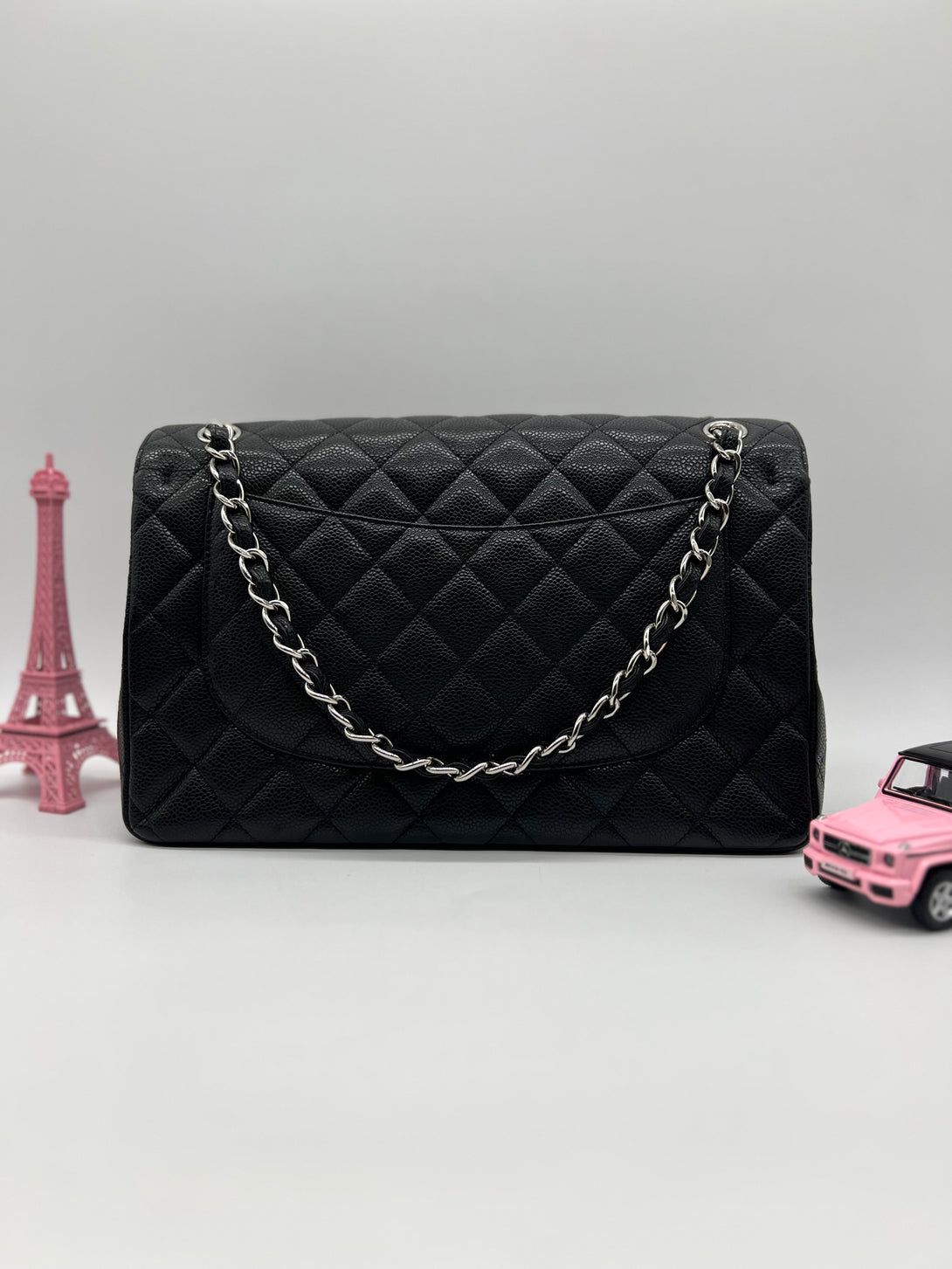 Chanel Double Flap Jumbo Black Caviar - Reeluxs 