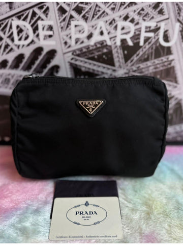 PRADA Nylon Cosmetic Pouch Black - Reeluxs 