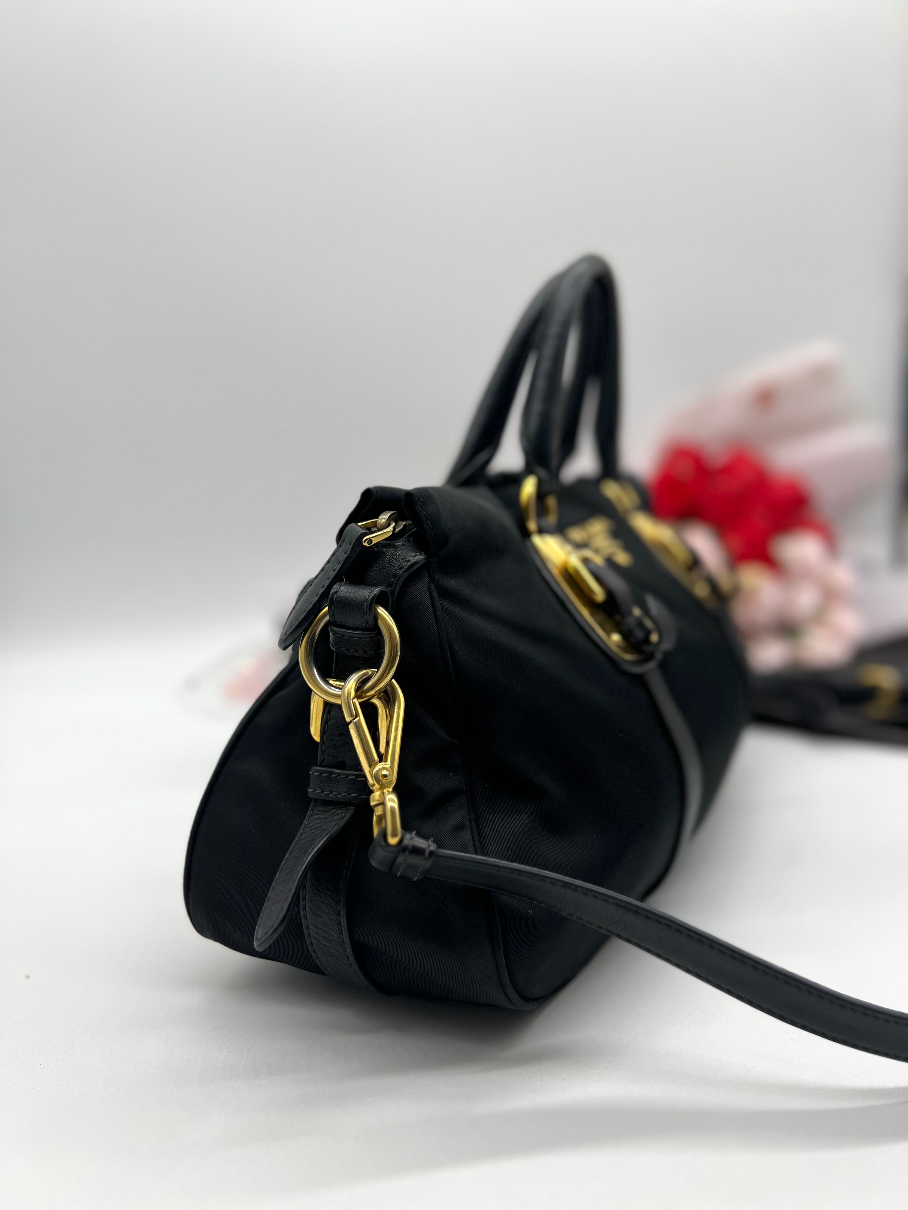 Prada Black Tessuto Satchel - Reeluxs 