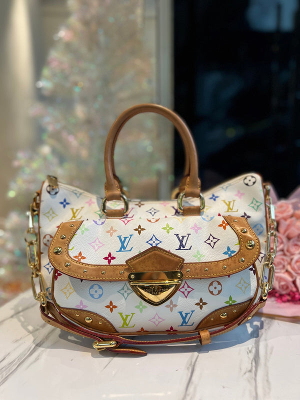 LOUIS VUITTON Monogram White Multicolor Rita Women 2way Handbag - Reeluxs 