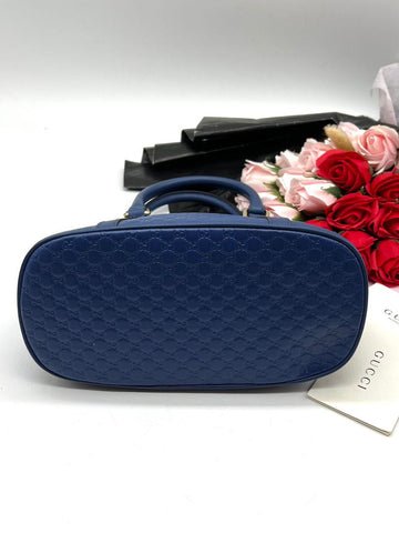 GUCCI Micro Guccissima Blue Handbag and Shoulder Bag - Reeluxs 