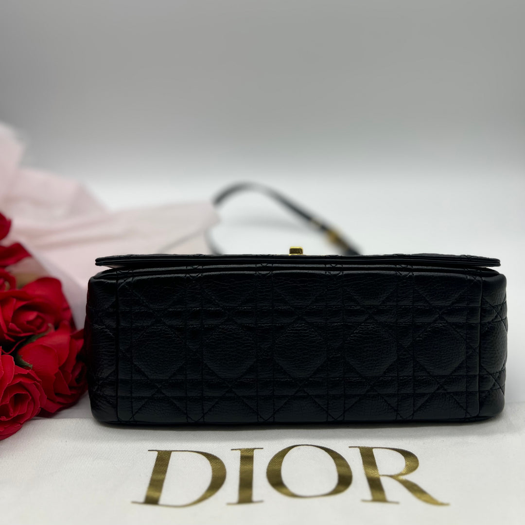 Dior Caro Bag Black Grainy Leather