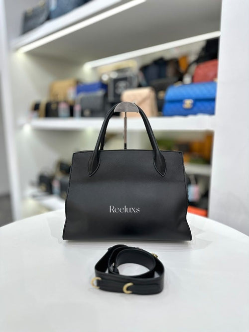 Prada Saffiano Cuir Calfskin Medium Monochrome Top Handle Bag