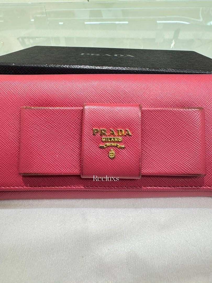 PRADA Saffiano Fiocco Flap Continental Wallet