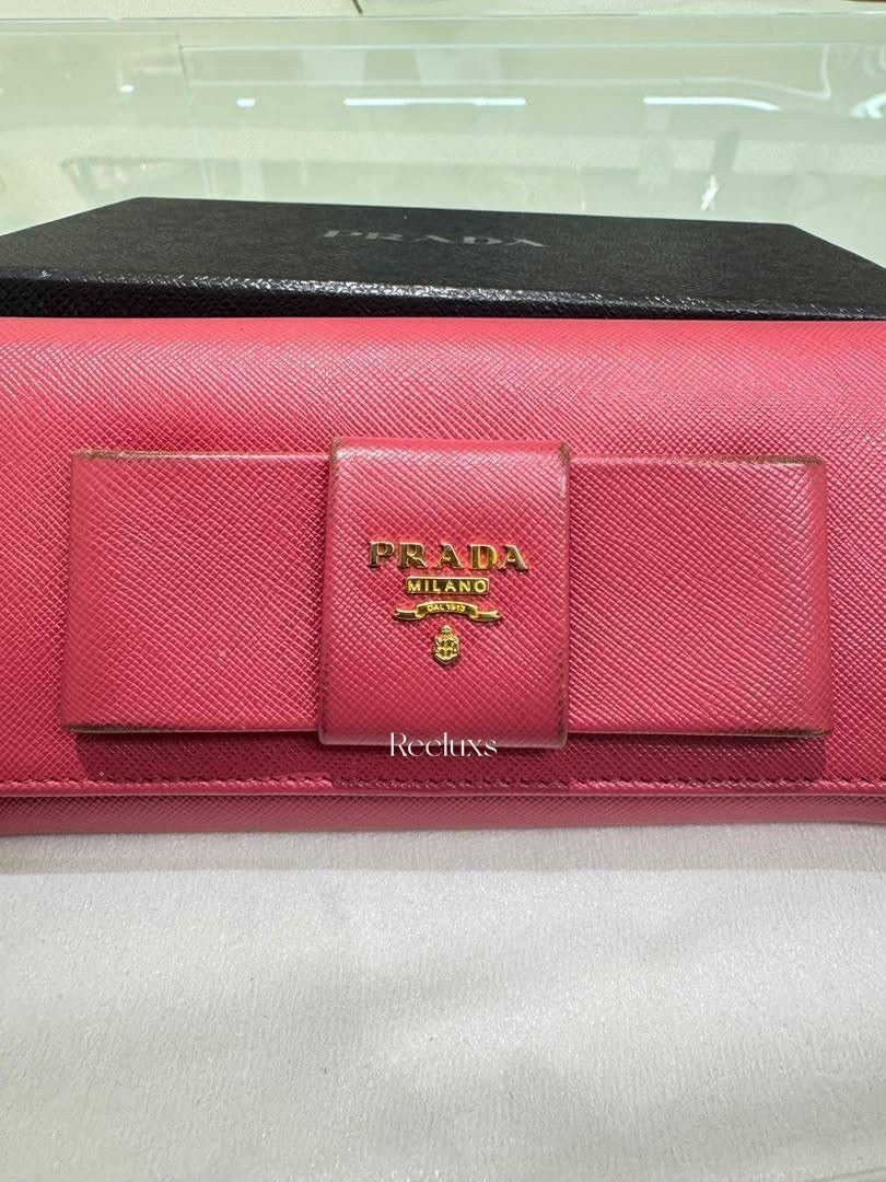 PRADA Saffiano Fiocco Flap Continental Wallet