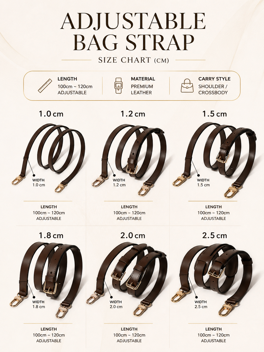 Adjustable Bag Strap - Eben Leather