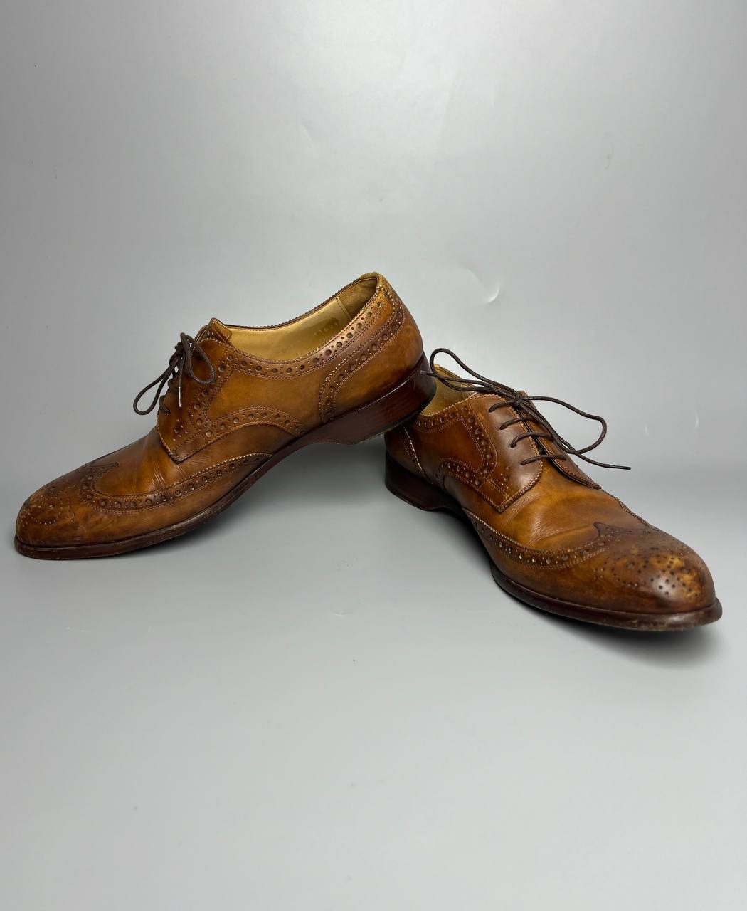 RALPH LAUREN Wingtip Oxford Brown Leather Men’s Shoes Size E 7 1/2