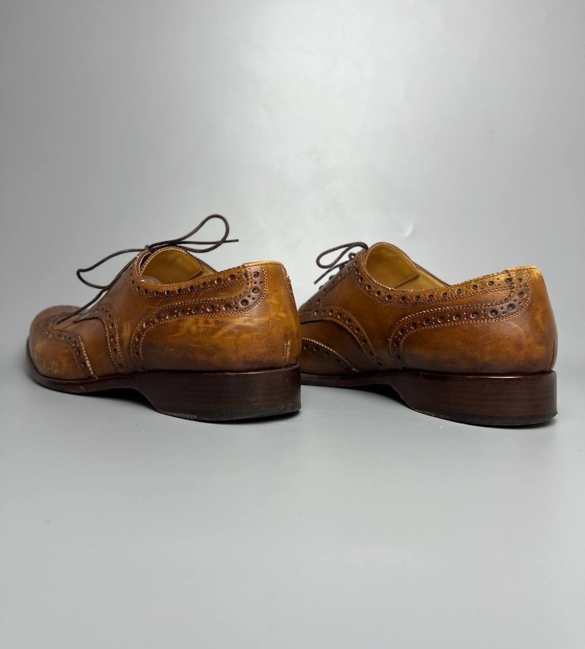 RALPH LAUREN Wingtip Oxford Brown Leather Men’s Shoes Size E 7 1/2