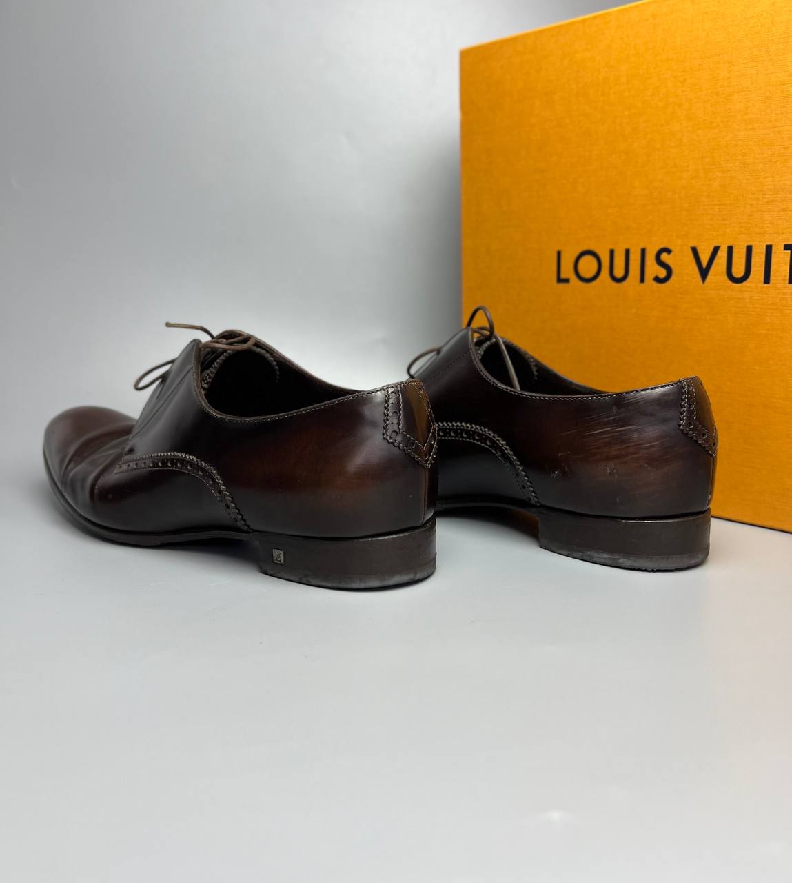 LOUIS VUITTON Brogue Oxford Dark Brown Men’s Shoes Size 7 1/2