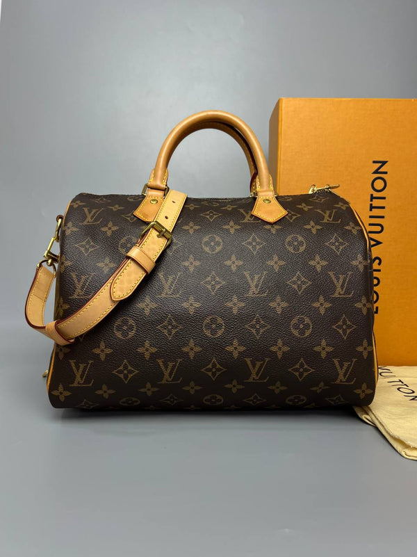 LOUIS VUITTON Speedy 30 Monogram Bandouliere Hand And Shoulder Bag For Women