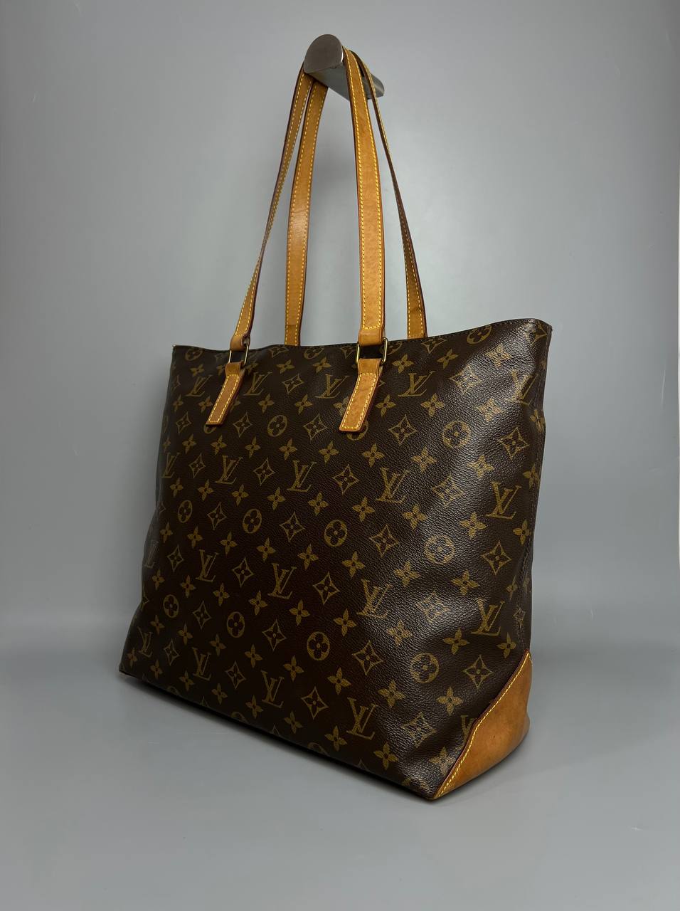 LOUIS VUITTON Brown Monogram Canvas Cabas Mezzo Tote Bag For Women
