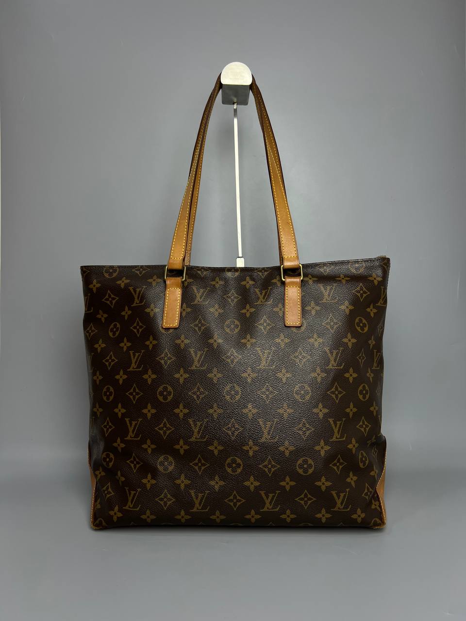 LOUIS VUITTON Brown Monogram Canvas Cabas Mezzo Tote Bag For Women