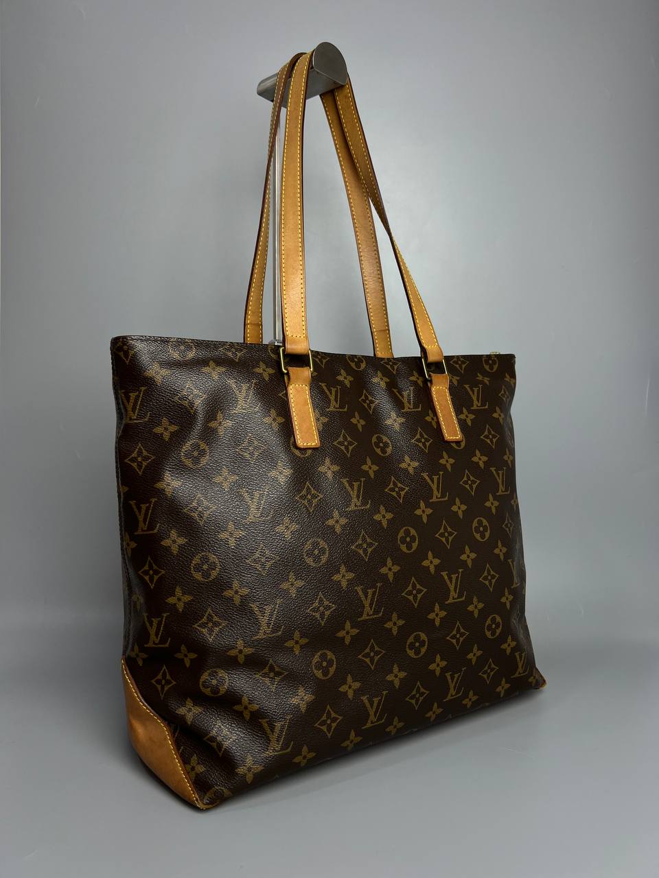 LOUIS VUITTON Brown Monogram Canvas Cabas Mezzo Tote Bag For Women