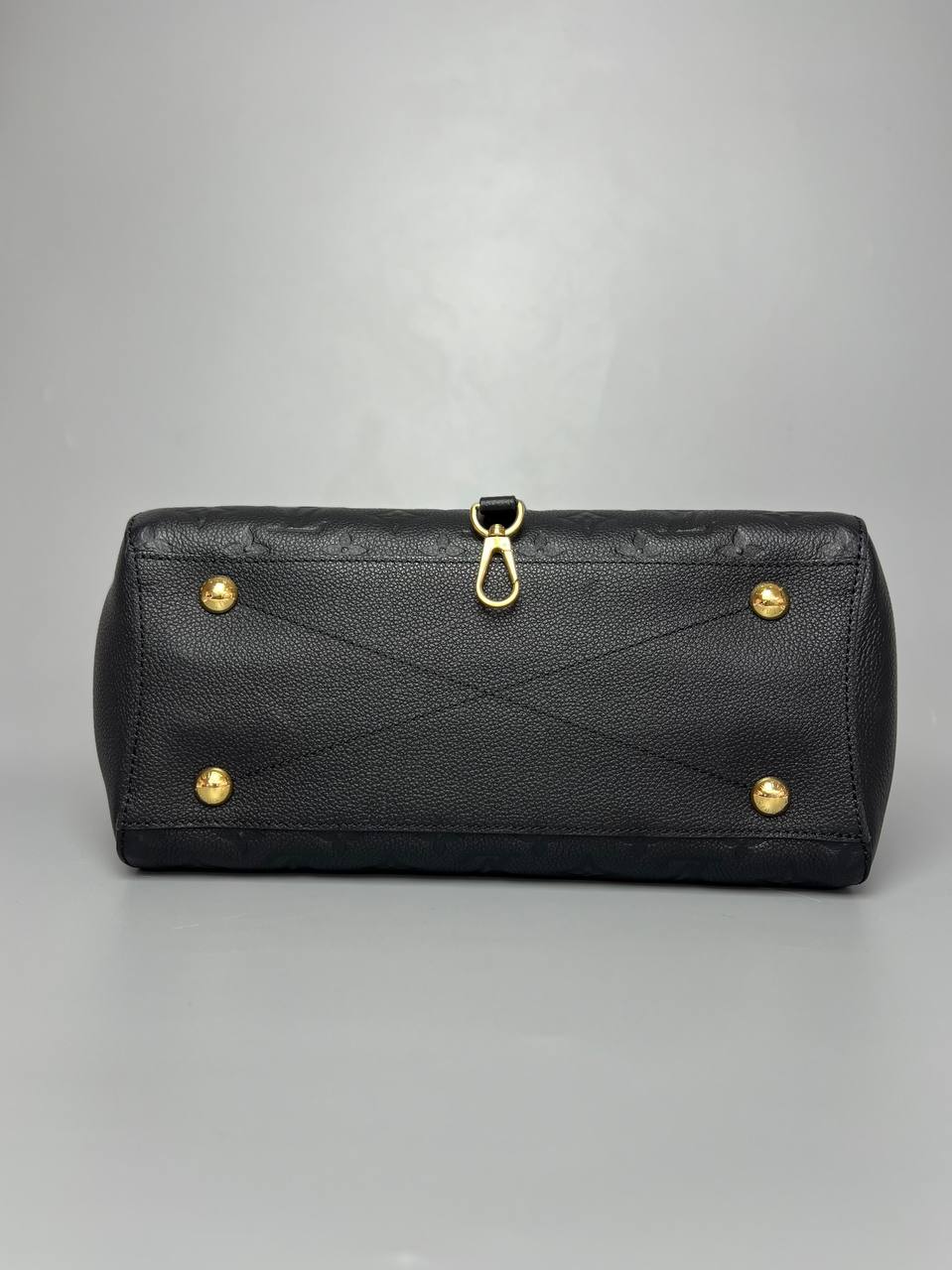 LOUIS VUITTON LV Black Monogram Empreinte Leather Montaigne MM Bag For Women