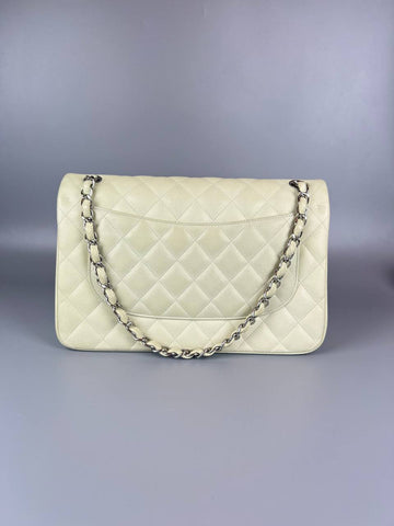 CHANEL Mint Green Caviar Jumbo Classic Double Flap Bag