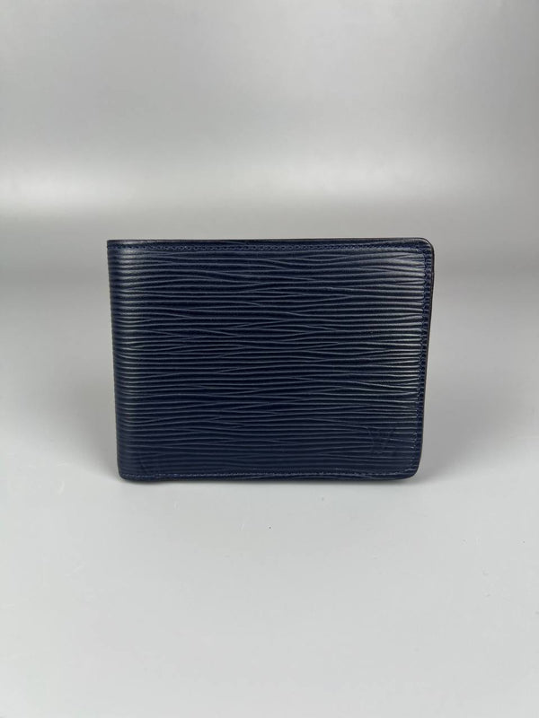 LOUIS VUITTON Navy Blue Epi Leather Multiple Bifold Wallet