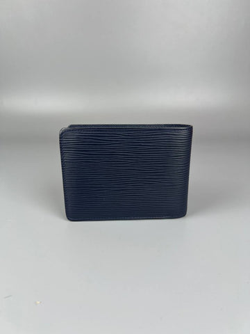 LOUIS VUITTON Navy Blue Epi Leather Multiple Bifold Wallet