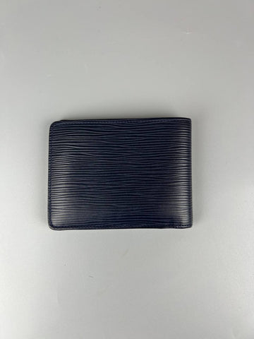 LOUIS VUITTON Navy Blue Epi Leather Multiple Bifold Wallet