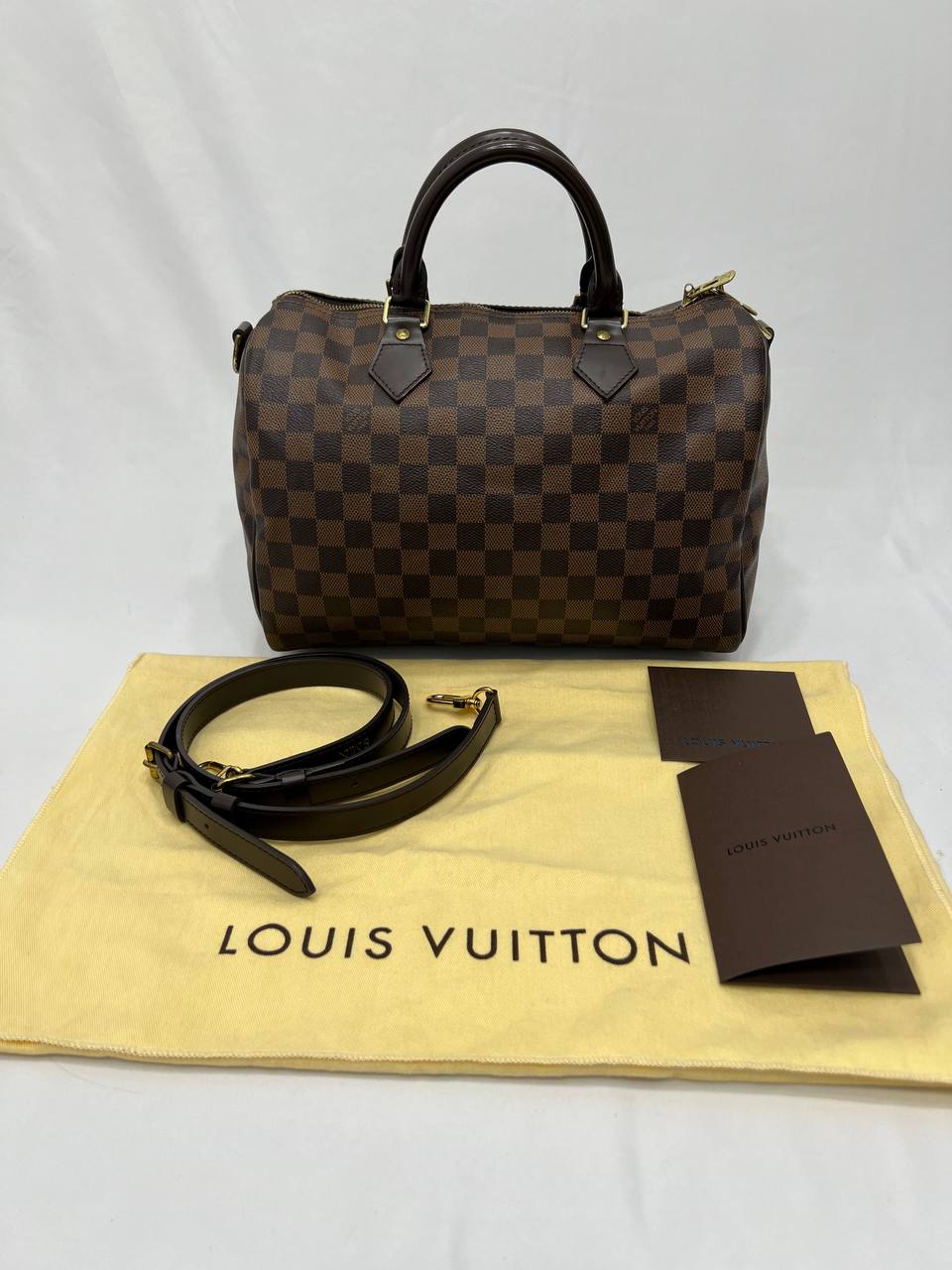LOUIS VUITTON LV Speedy 30 Damier Ebene Canvas Handbag