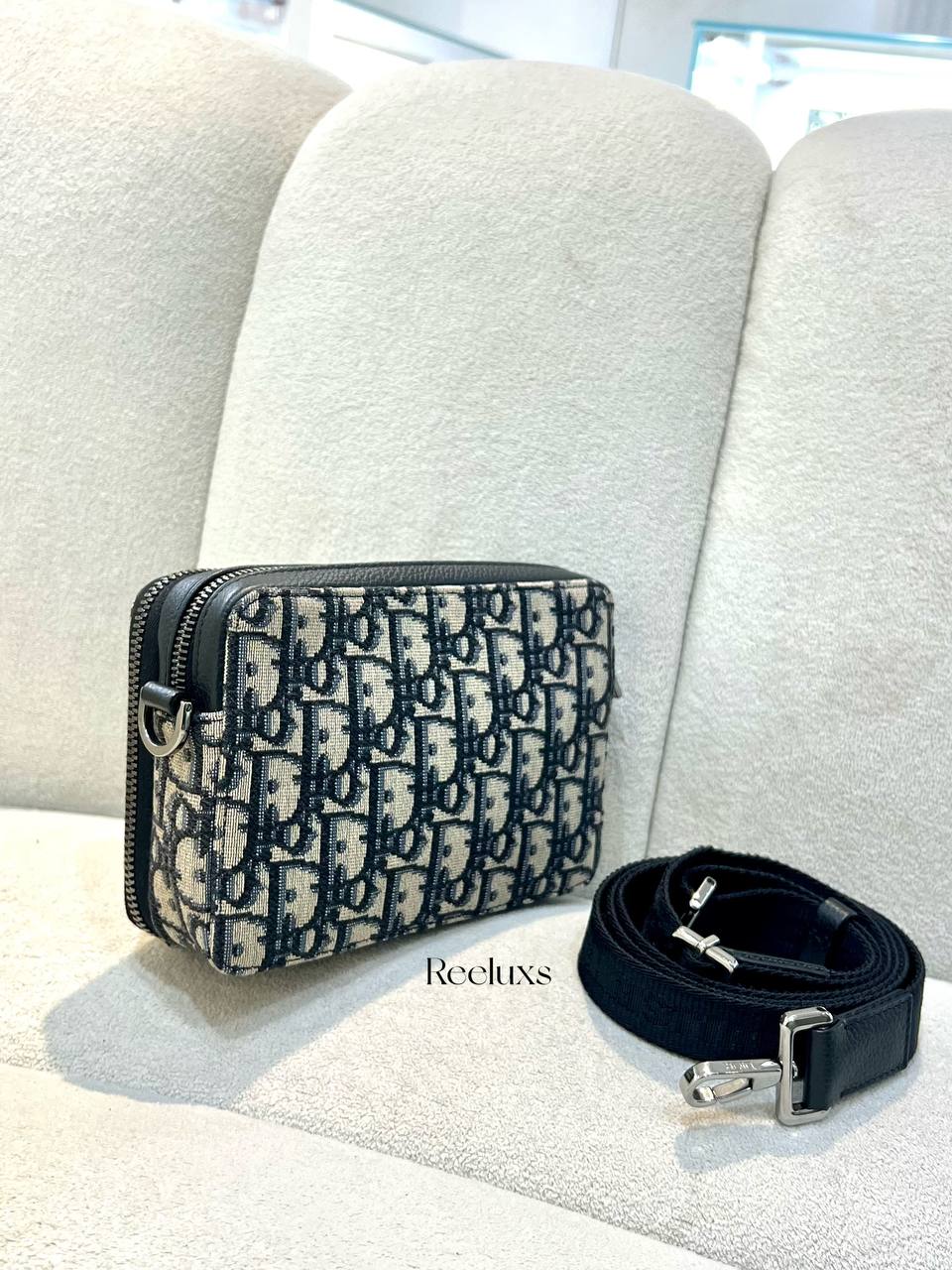DIOR Zipped Pouch With Oblique Jacquard Bag