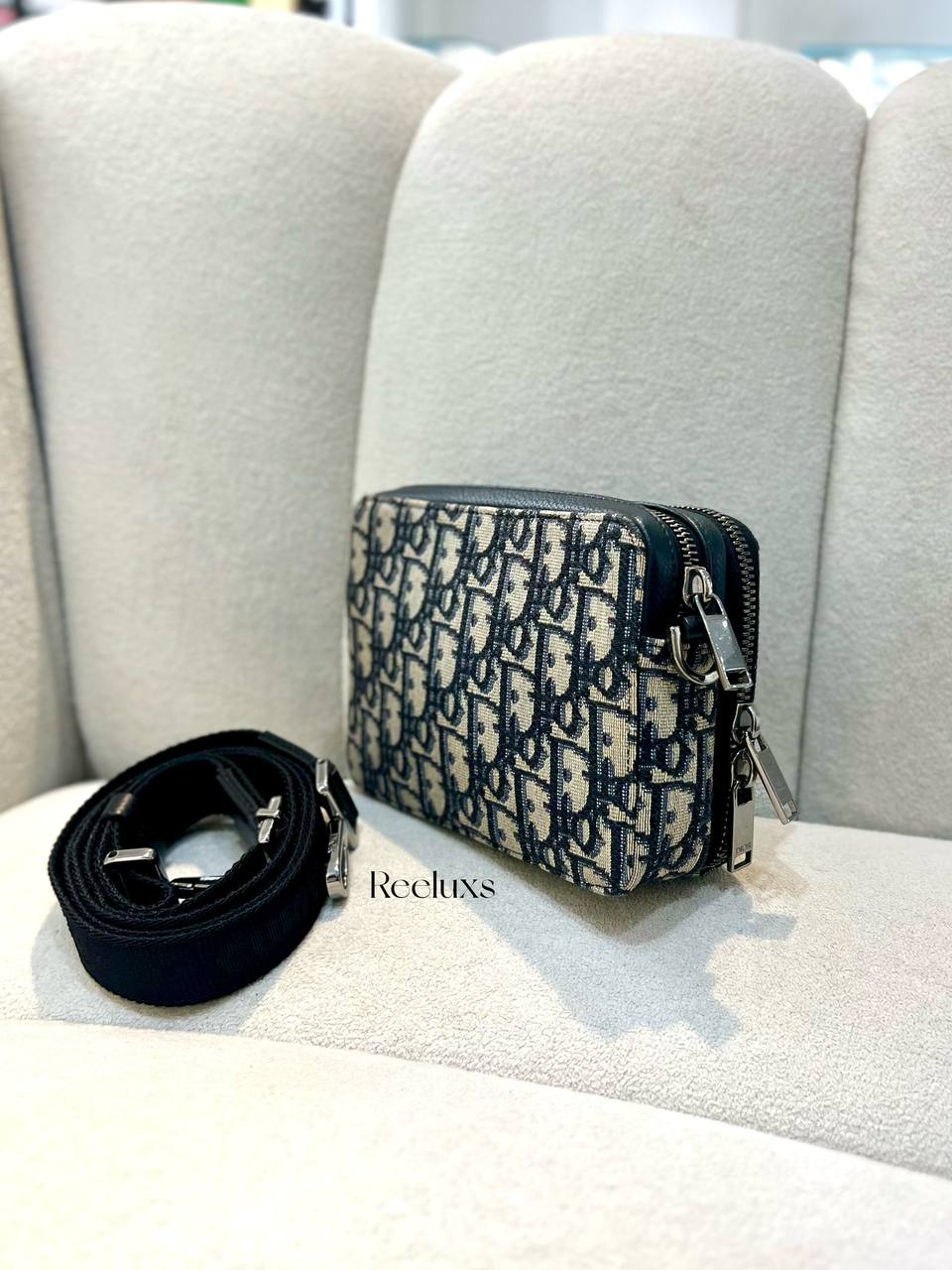 DIOR Zipped Pouch With Oblique Jacquard Bag