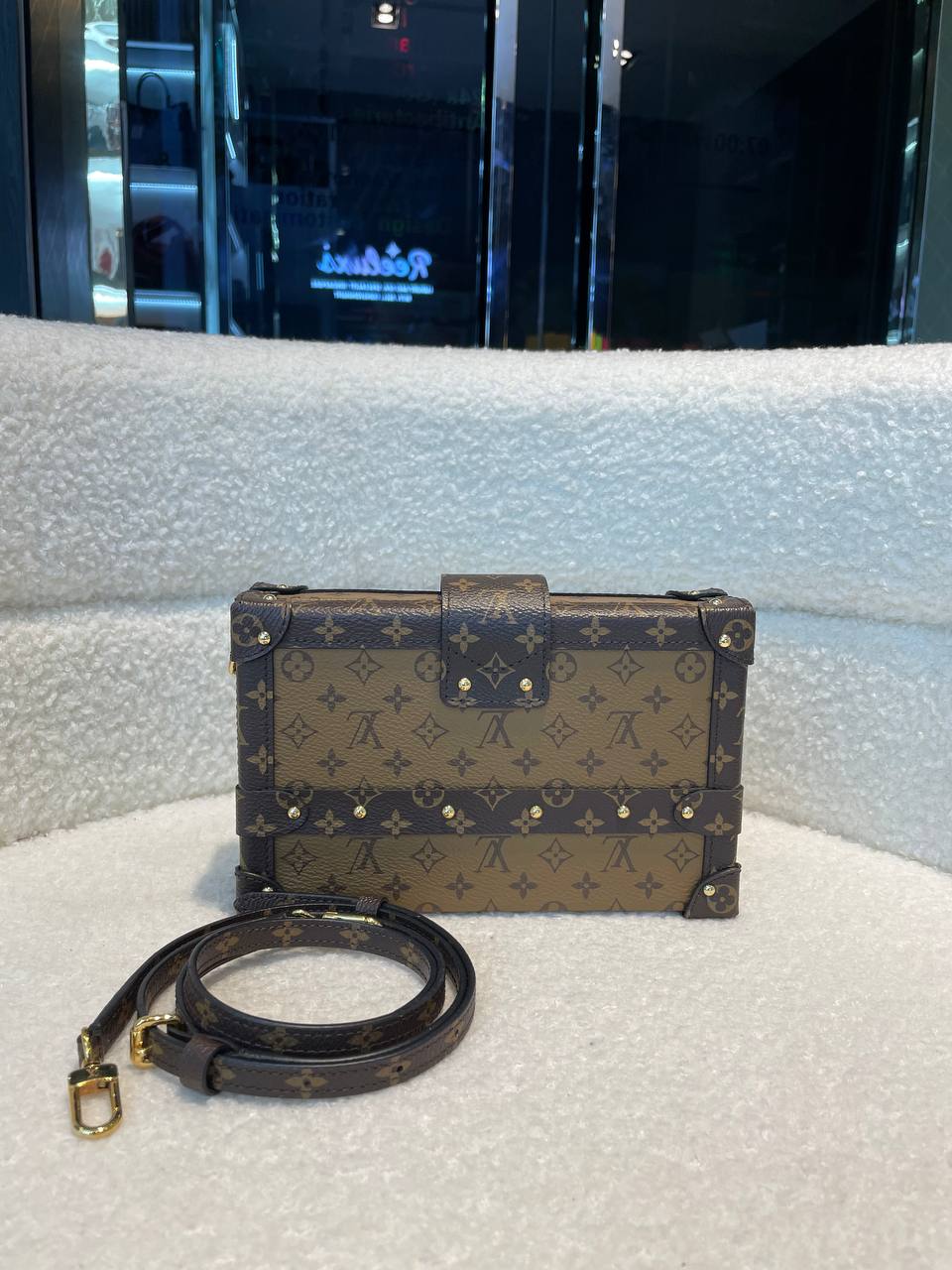 LOUIS VUITTON LV Monogram Reverse Canvas Petite Malle Bag