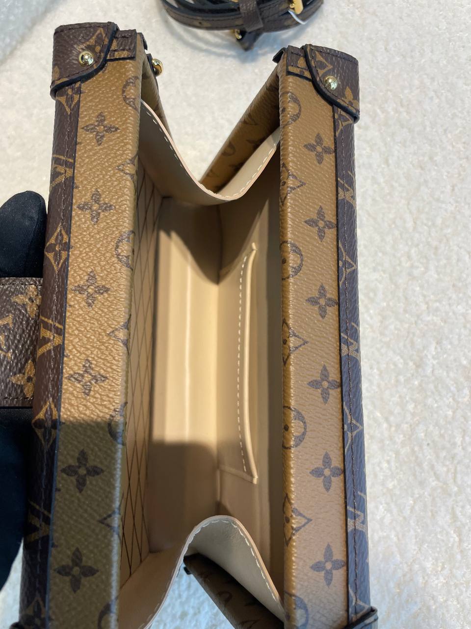 LOUIS VUITTON LV Monogram Reverse Canvas Petite Malle Bag