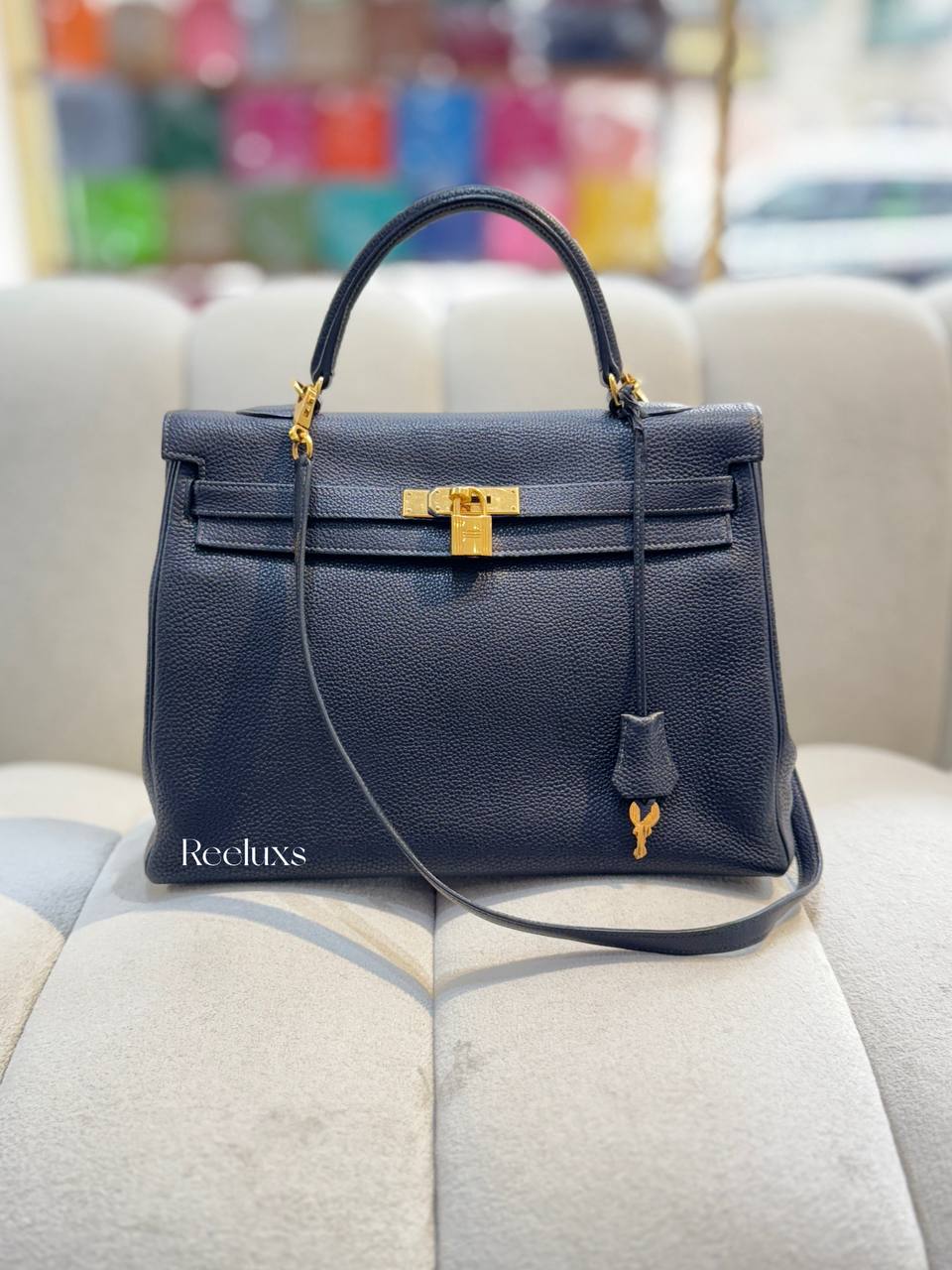 HERMES Kelly 35 Togo Leather In Gold Hardware Handbag GHW