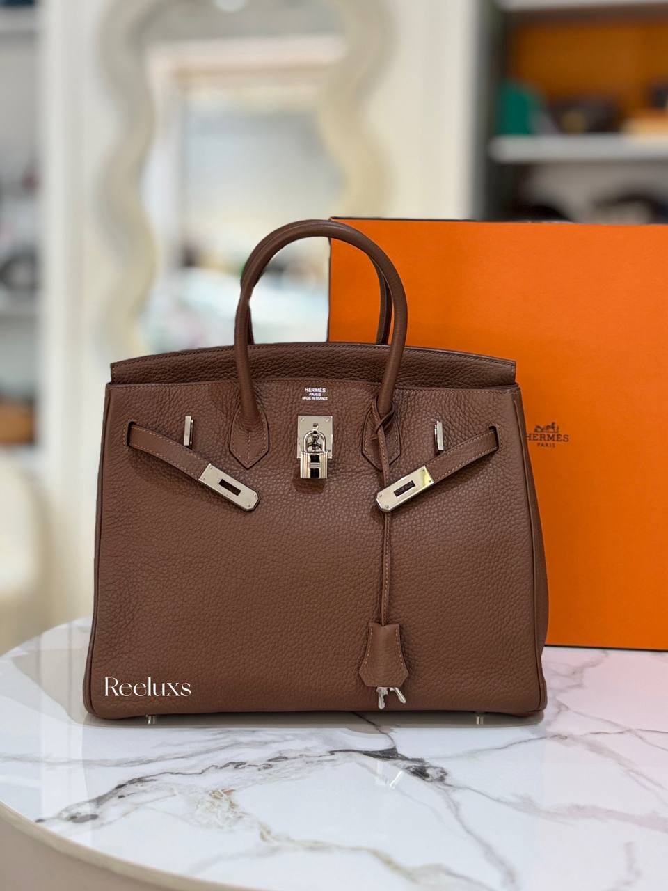 HERMES Birkin 35 Leather Hand Bag ( SHW )