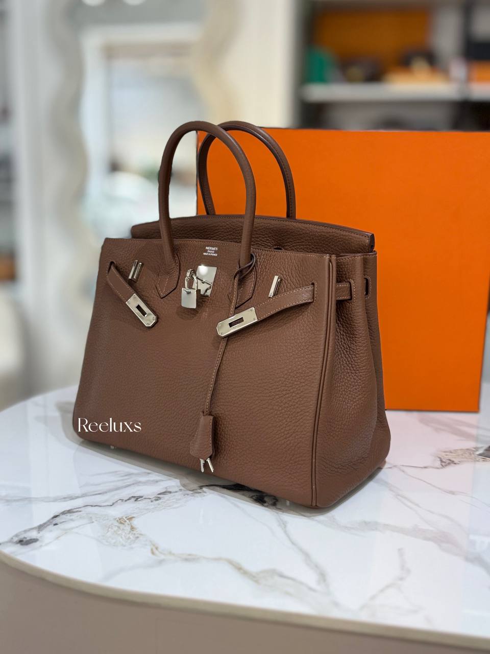 HERMES Birkin 35 Leather Hand Bag ( SHW )